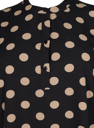 FLASH - Geblümte Tunika mit kurzen Ärmeln, Black Brown Dot, Packshot image number 2