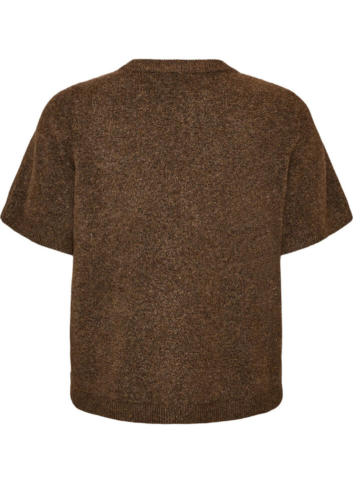 Strickjacke mit kurzen &Auml;rmeln, Braun, Packshot image number 1