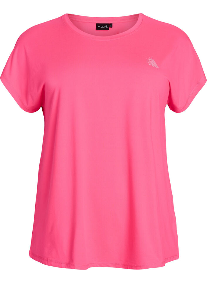 Einfarbiges Trainings-T-Shirt, Pink, Packshot image number 0
