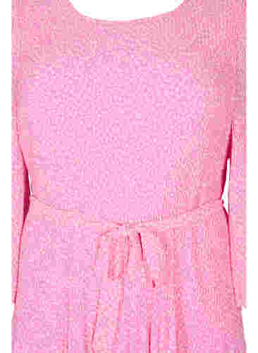 Plisseekleid mit Bindeband, Pink Ditzy Flower, Packshot image number 2
