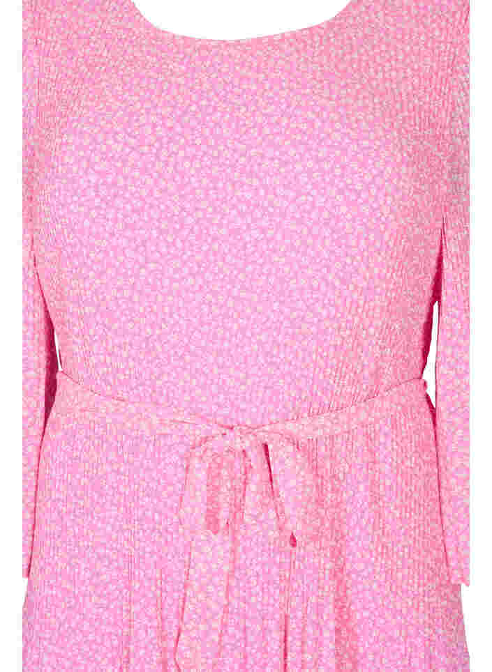 Plisseekleid mit Bindeband, Pink Ditzy Flower, Packshot image number 2