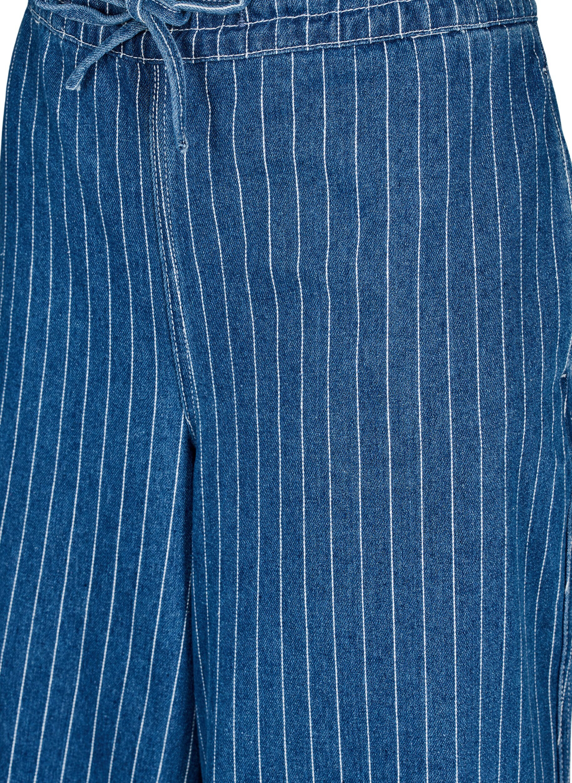 ZizziJeans mit weitem Bein und Streifen, Blau, Packshot image number 2