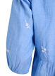 Bluse aus Baumwolle mit gestickten Blumen und Knopfverschluss, Blau, Packshot image number 3