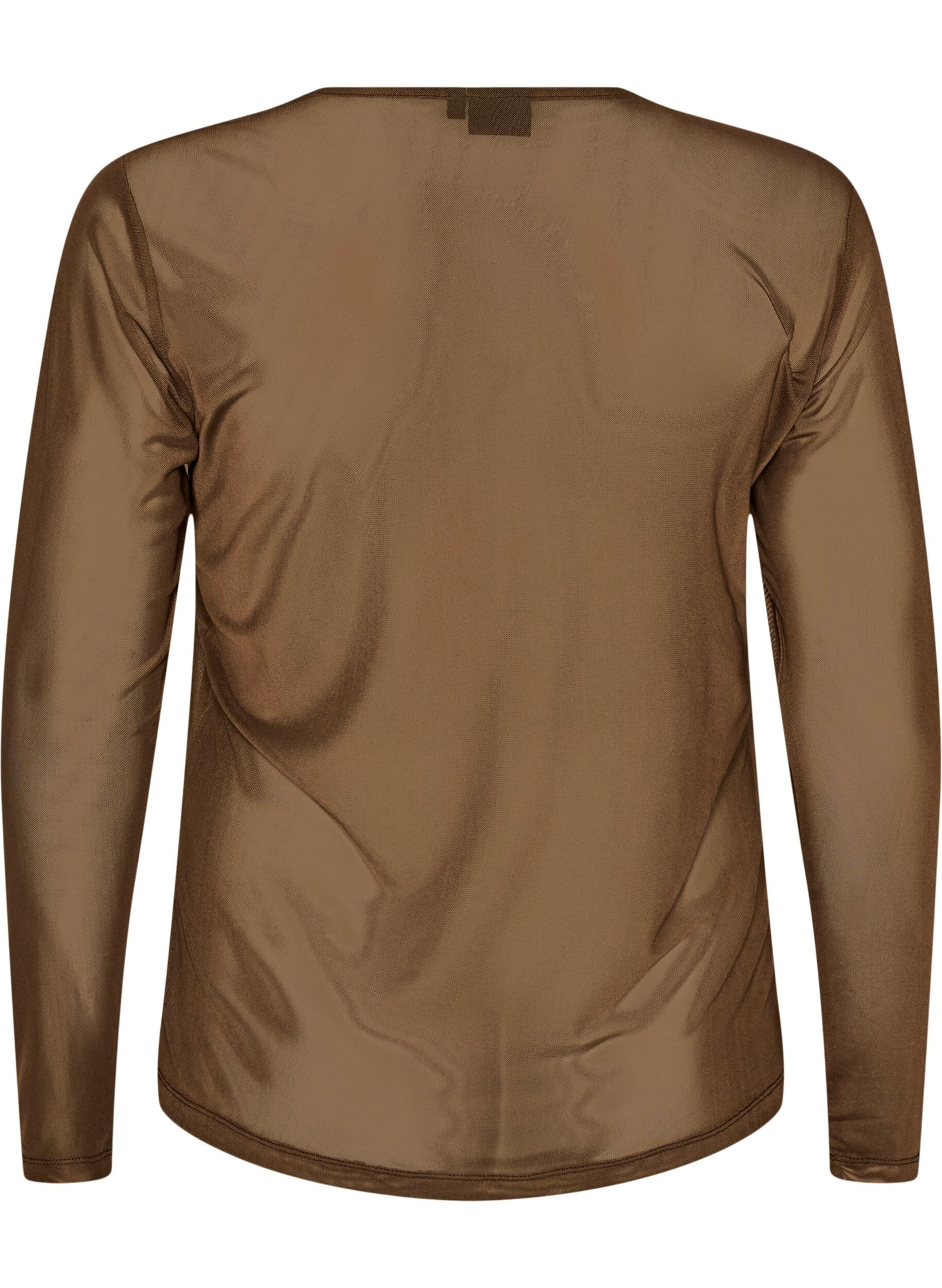 ZizziMeshbluse mit langen &Auml;rmeln, Braun, Packshot image number 1