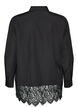 Lockere Bluse mit breiten Spitzen, Schwarz, Packshot image number 1