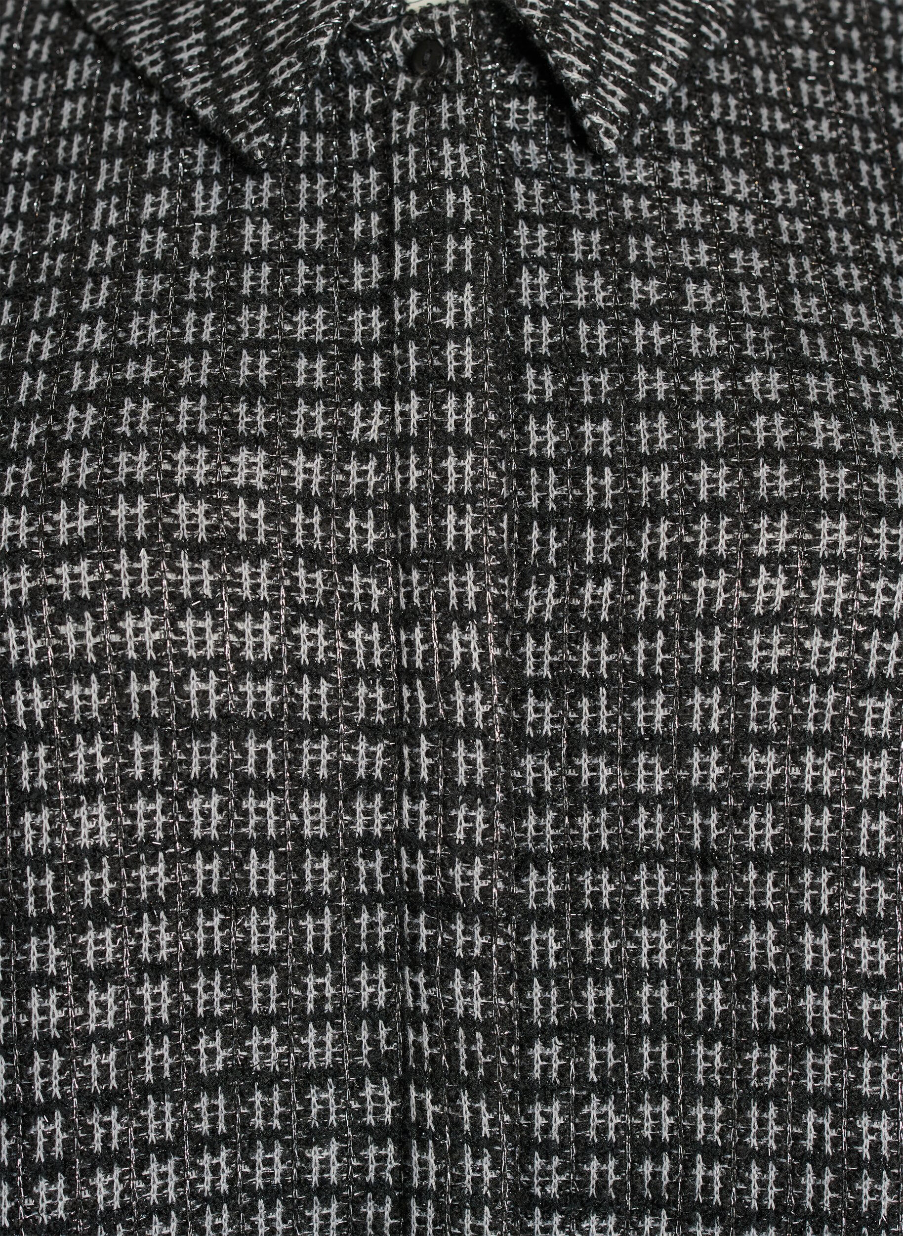 Zizzi Bluse aus Boucl&eacute; mit kurzen &Auml;rmeln, Schwarz, Packshot image number 2