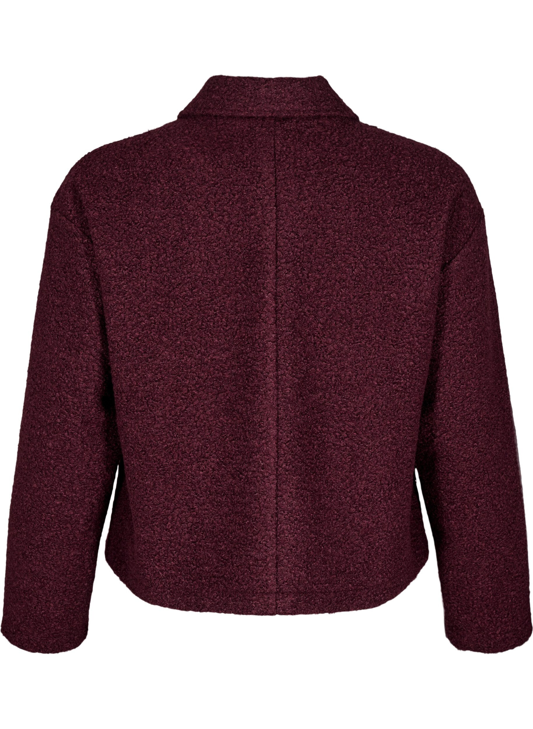 Zizzi Kurze Jacke mit Rei&szlig;verschluss, Dunkles Bordeaux, Packshot image number 1