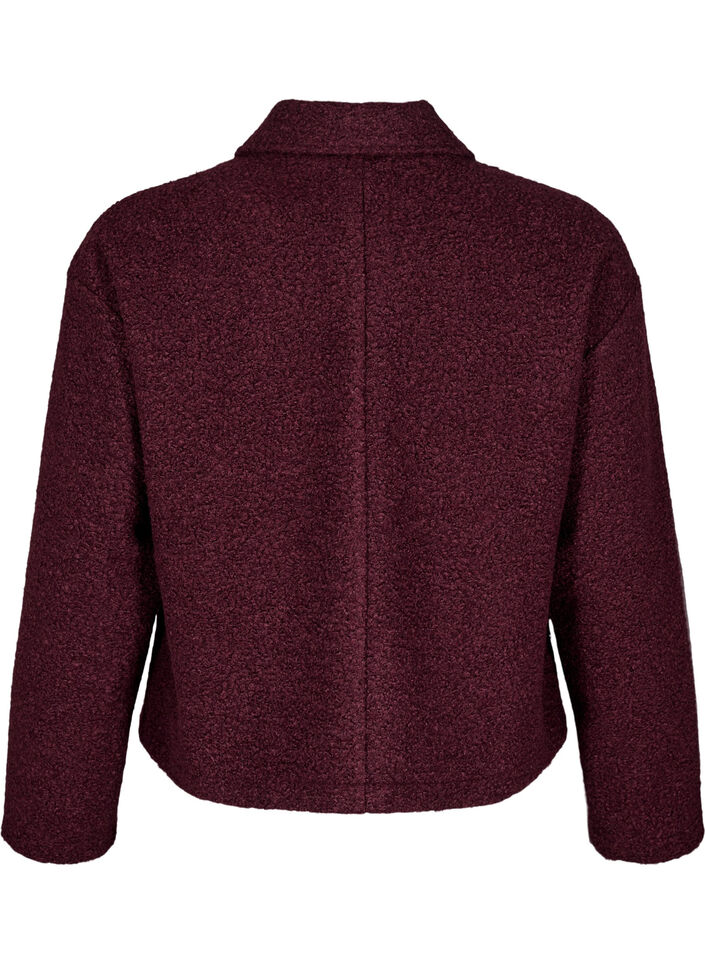 Kurze Jacke mit Reißverschluss, Dunkles Bordeaux, Packshot image number 1