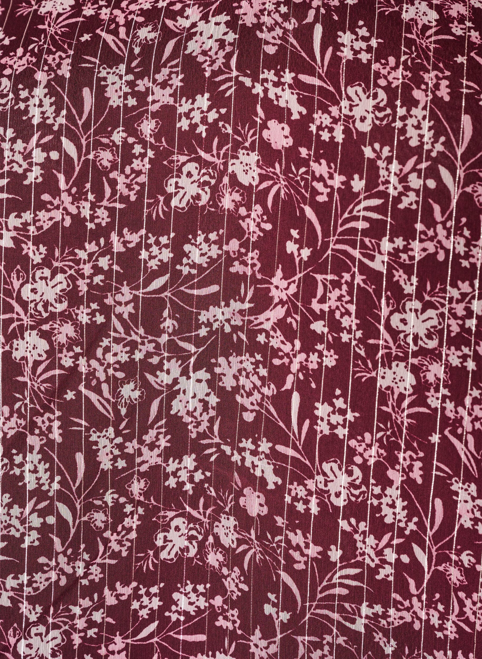 ZizziBluse mit gebl&uuml;mtem Print und Glitzerfaden, Rot, Packshot image number 2