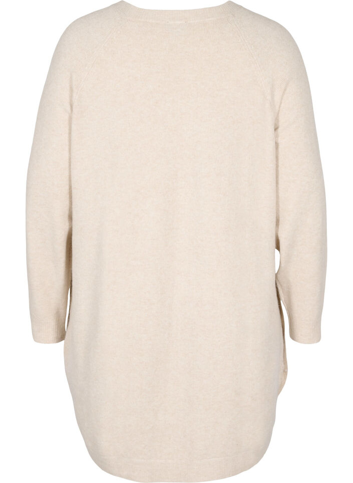 Melange-Strickkleid mit Knöpfen, Pumice Stone Mel., Packshot image number 1