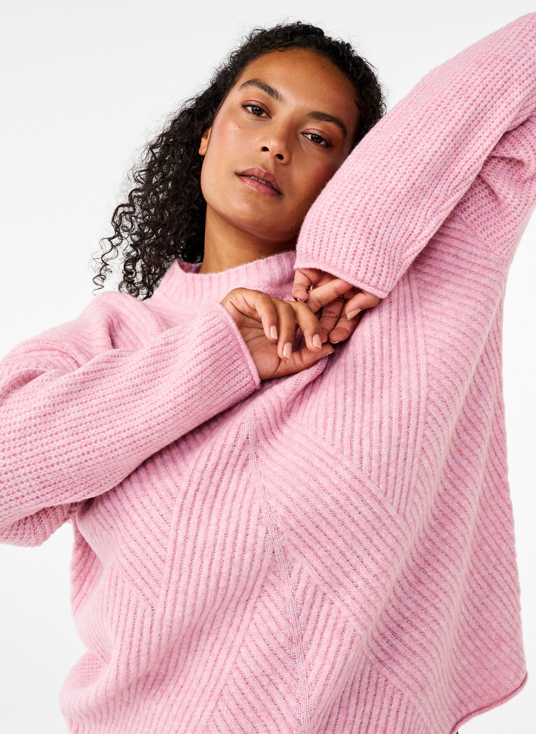 Zizzi Pullover mit Streifenmuster und langen &Auml;rmeln, Corsage Mel., Image image number 0