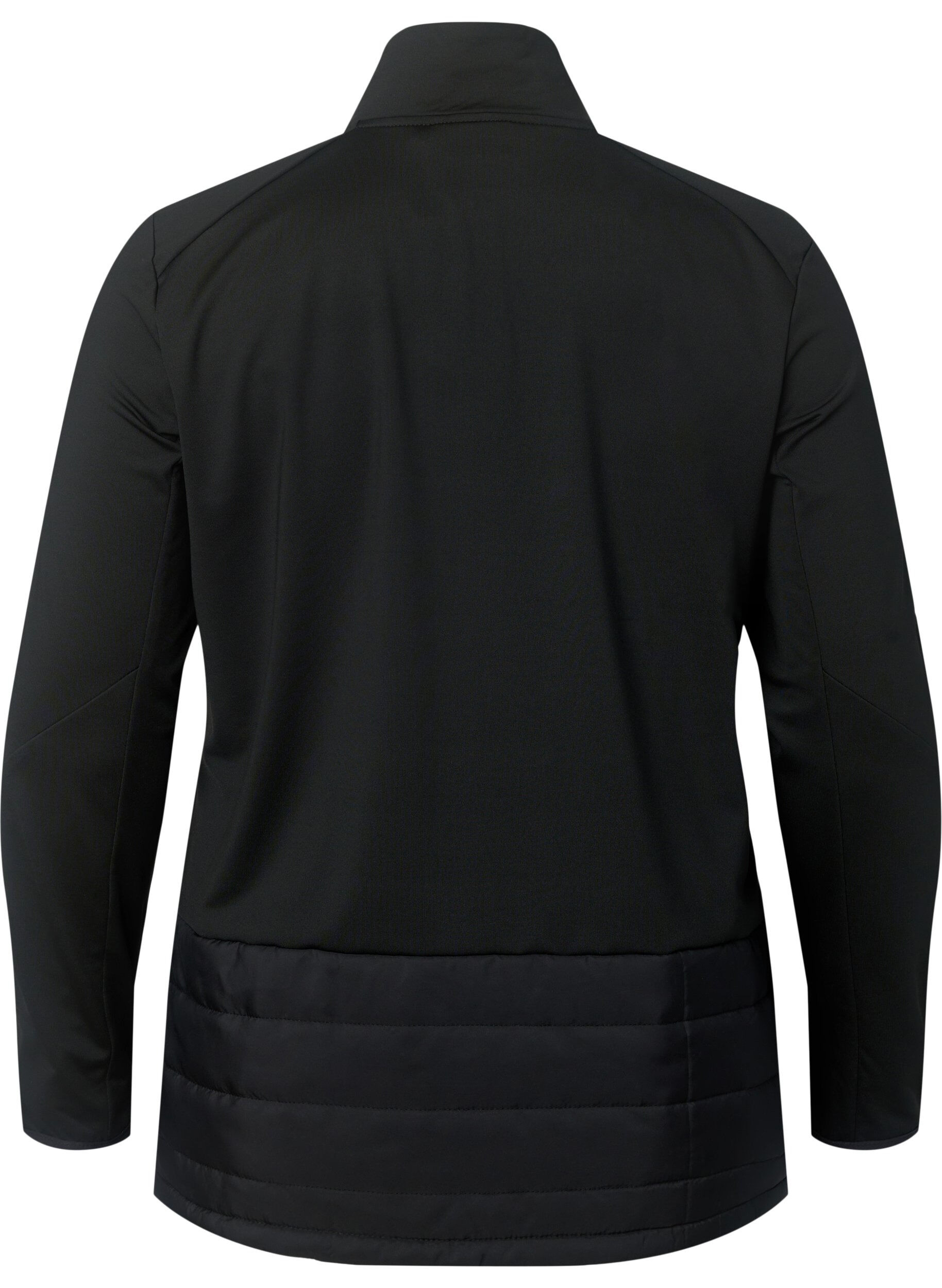 Zizzi Sport-Cardigan mit Steppung und Rei&szlig;verschluss, Black, Packshot image number 1