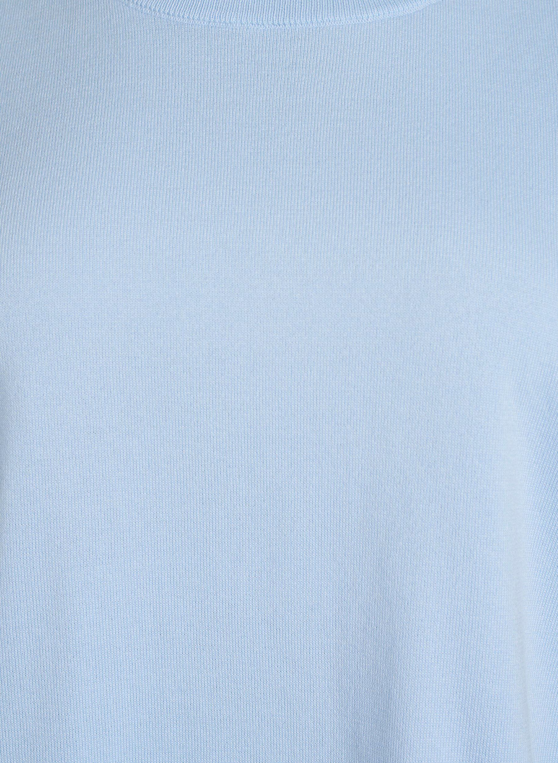 Zizzi Fein gestrickte Bluse mit kurzen &Auml;rmeln, Blau, Packshot image number 2