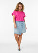 Kurz&auml;rmeliges T-Shirt aus einer Baumwollmischung, Pink, Model image number 1