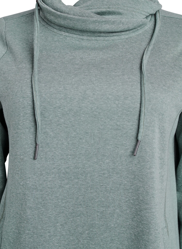 FLASH - Kurzes Sweatshirtkleid mit Stehkragen und Taschen, Grün, Packshot image number 2