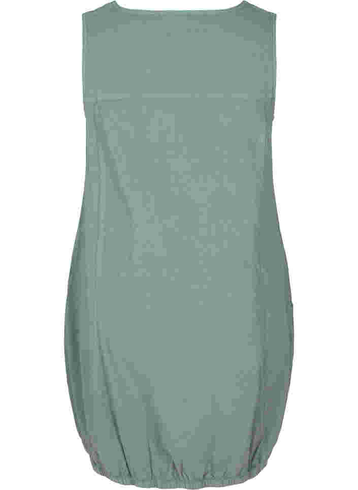Ärmelloses Kleid aus Baumwolle, Balsam Green, Packshot image number 1