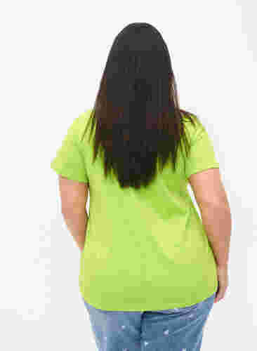 T-Shirt aus Baumwolle mit Druck, Lime Green w. Bella, Model image number 1