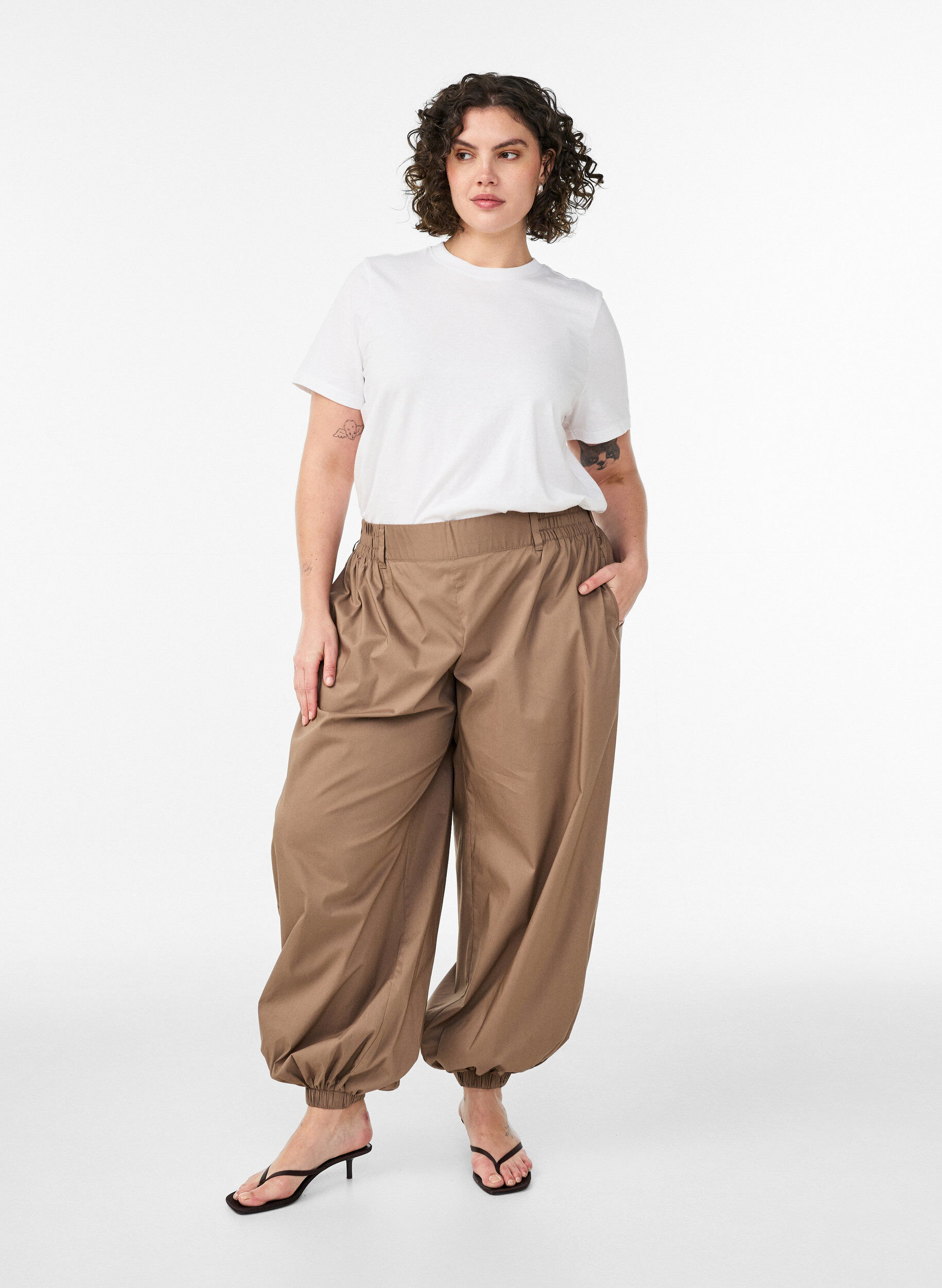 ZizziT-shirt aus Baumwolle mit Print, Wei&szlig;, Model image number 1