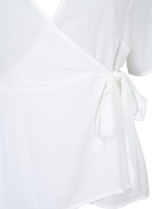 Bluse aus Viskose mit Wickel-Optik, Bright White, Packshot image number 2