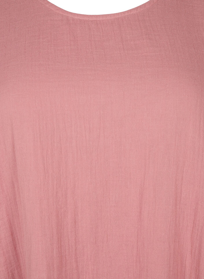 Kurzärmliges Kleid aus Baumwolle mit A-Linien-Schnitt, Old Rose, Packshot image number 2