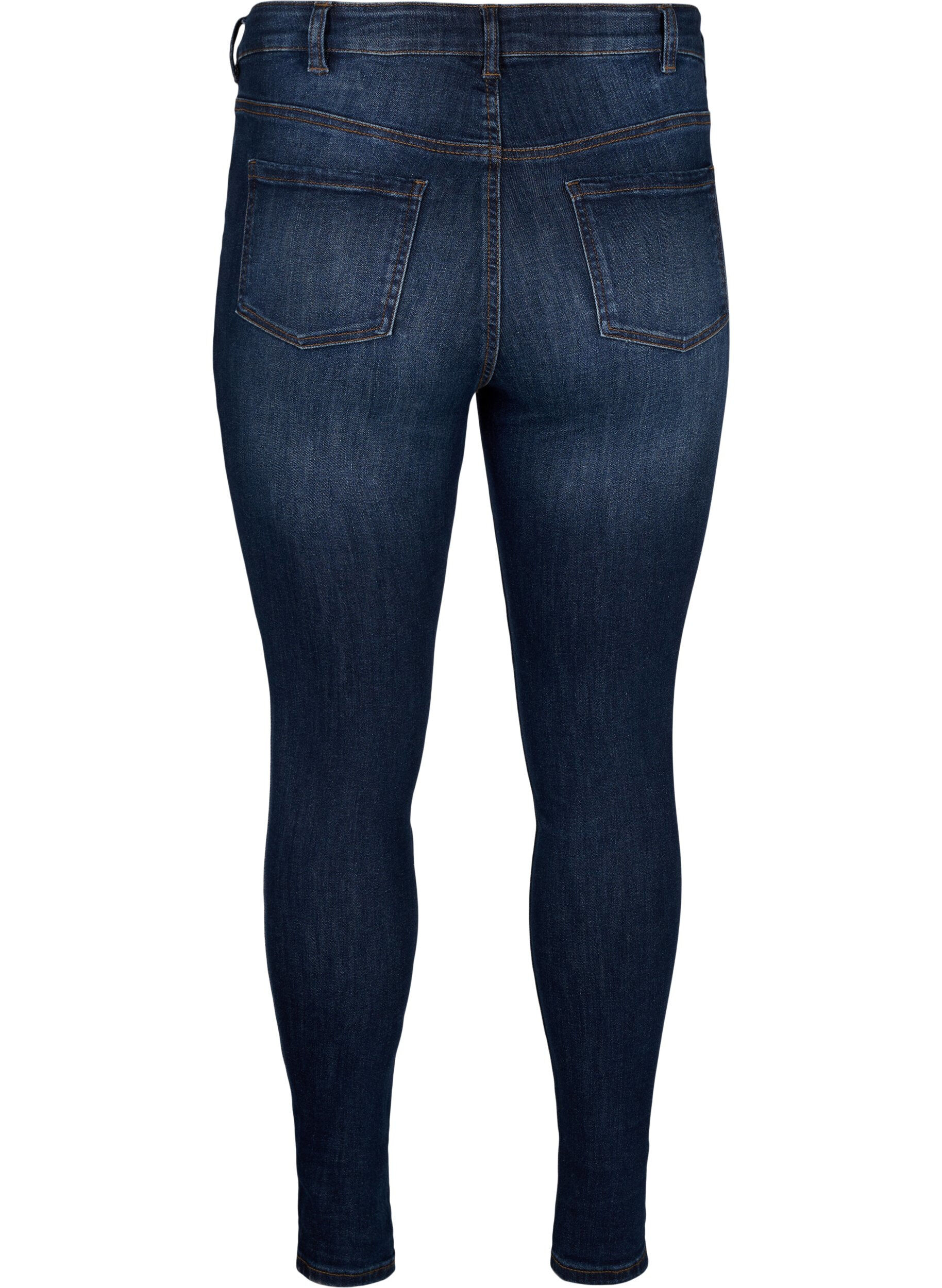 Zizzi Super Slim-Fit-Jeans mit hoher Taille, Dark Blue, Packshot image number 1