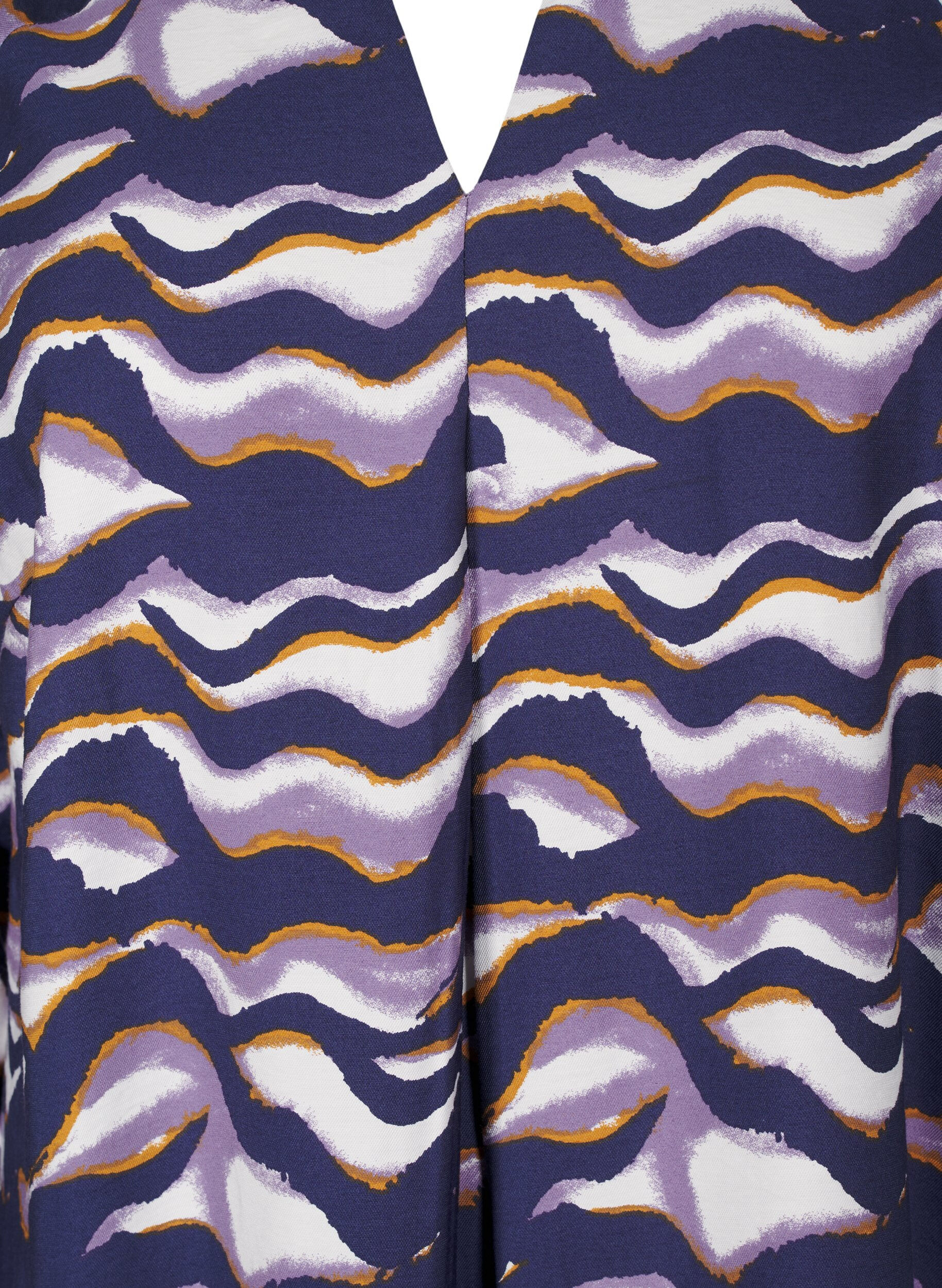 Zizzi Knielanges Kleid mit Print und A-Linie, Naval Academy AOP, Packshot image number 2