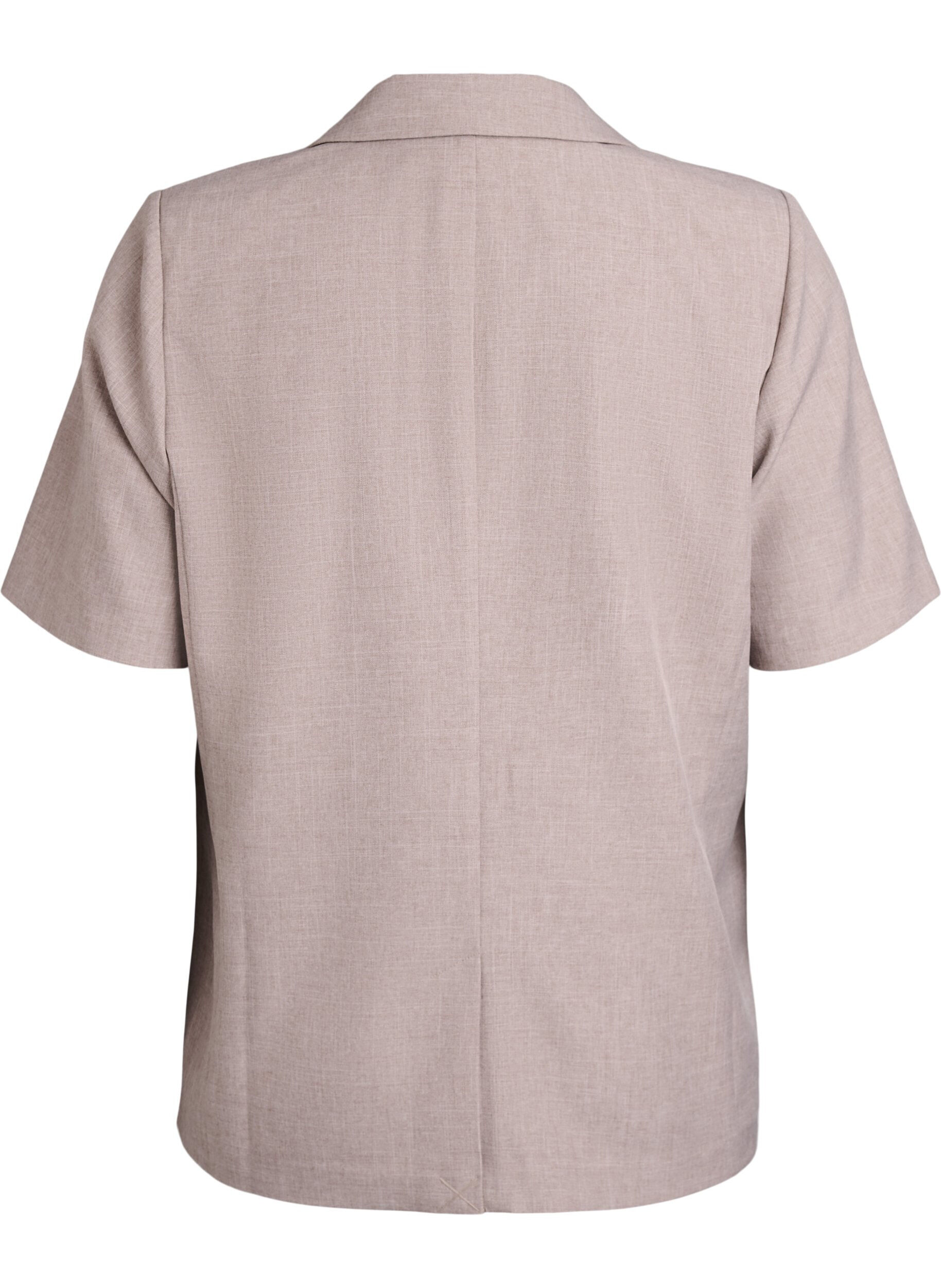 Zizzi Blazer mit kurzen &Auml;rmeln und Revers, Braun, Packshot image number 1
