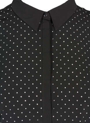 Lange Bluse mit Nieten, Black, Packshot image number 2