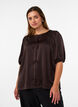 Bluse aus Satin mit Schleifen und ellbogenlangen &Auml;rmeln, Braun, Model image number 0