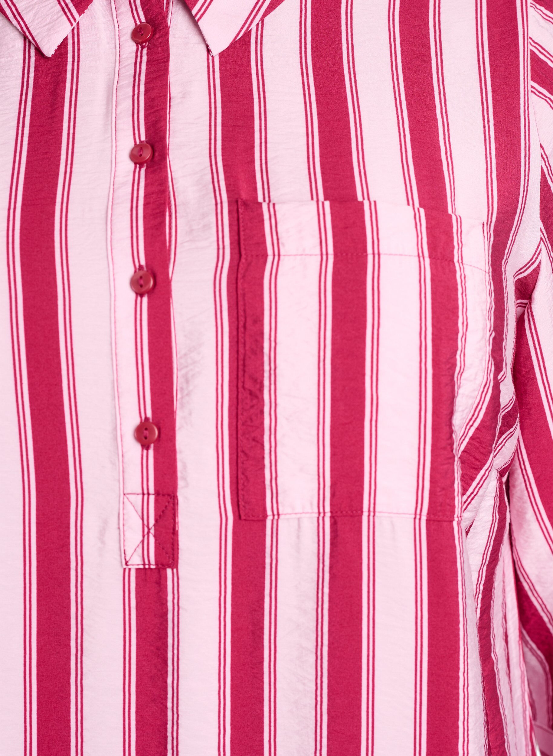 Zizzi Kleid mit Kragen und Brusttasche, Pink, Packshot image number 2