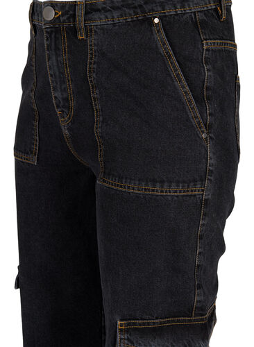 Gerade geschnittene Cargo-Jeans, Black Stone, Packshot image number 2