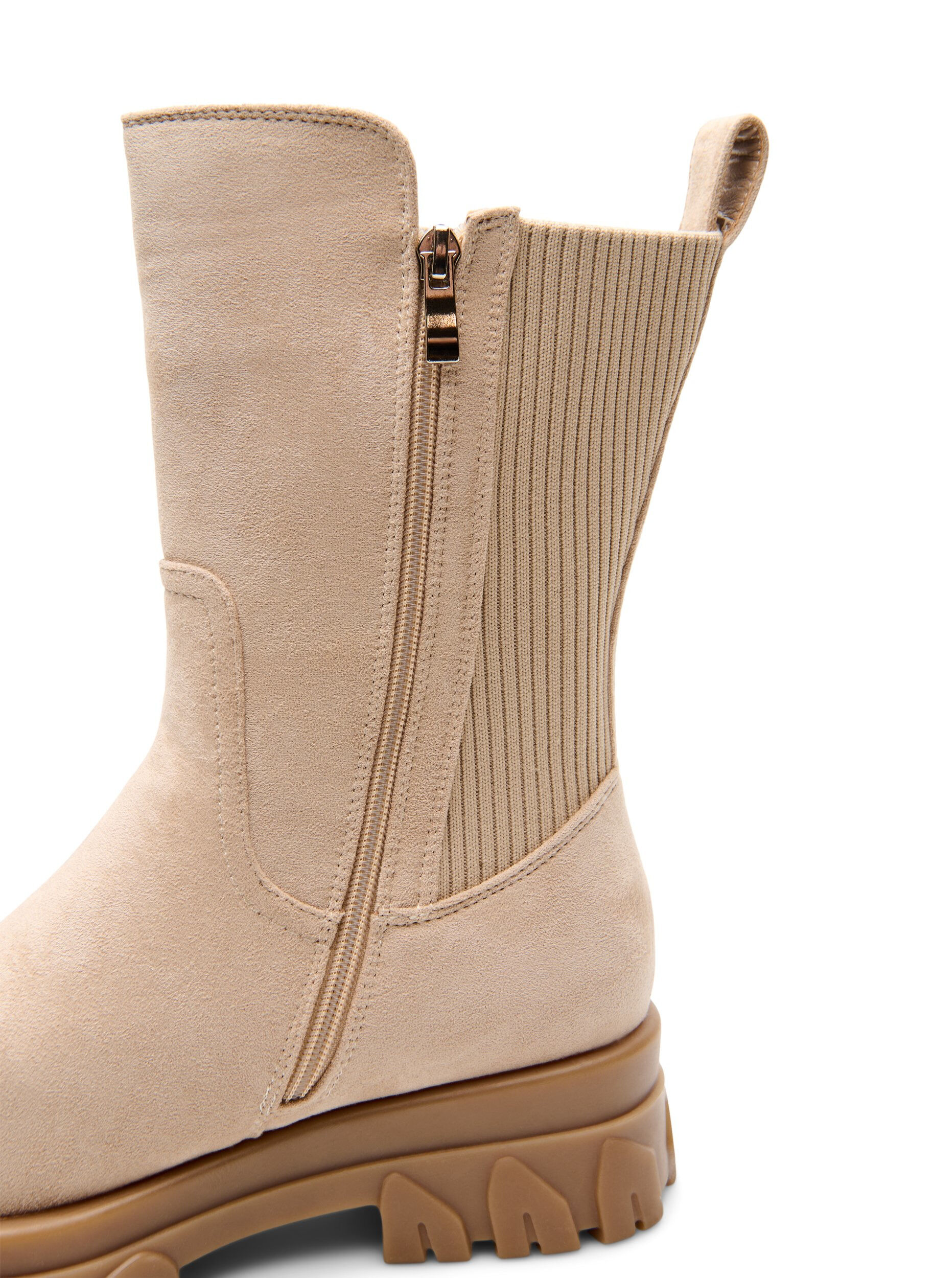 Zizzi Extra-Weite - Grober Stiefel aus Wildlederimitat., Beige, Packshot image number 2