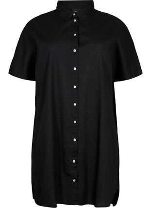 Langes Hemd mit kurzen Ärmeln, Black, Packshot image number 0
