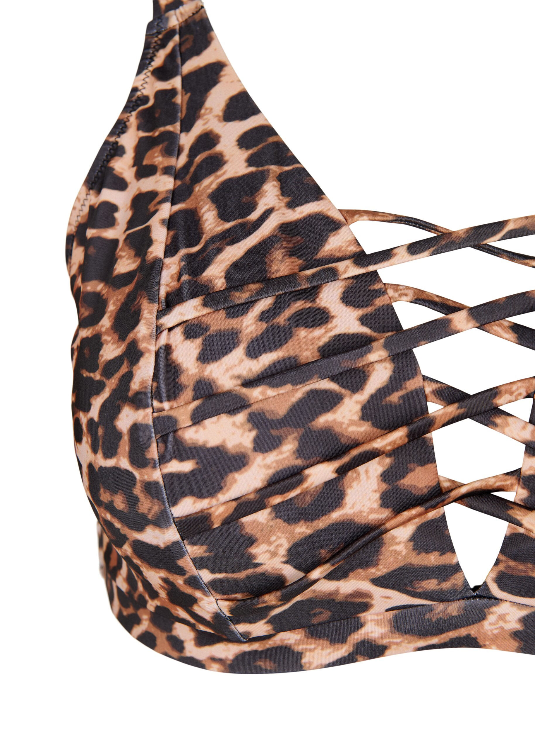 Zizzi Bikini-BH mit Leopardenmuster und String-Detail, Autentic Leopard, Packshot image number 2