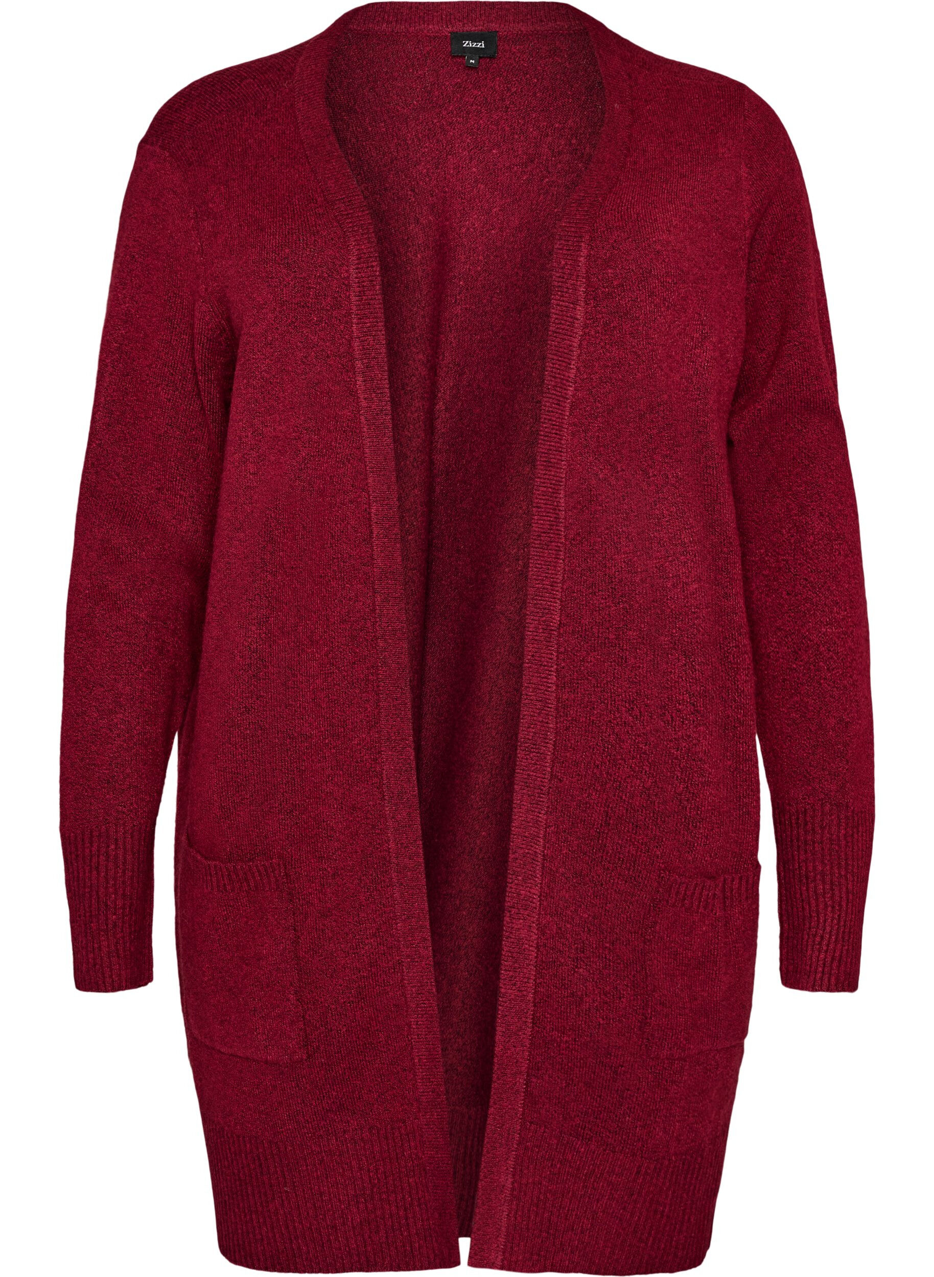 Strickjacke mit Rippenstrick und Taschen