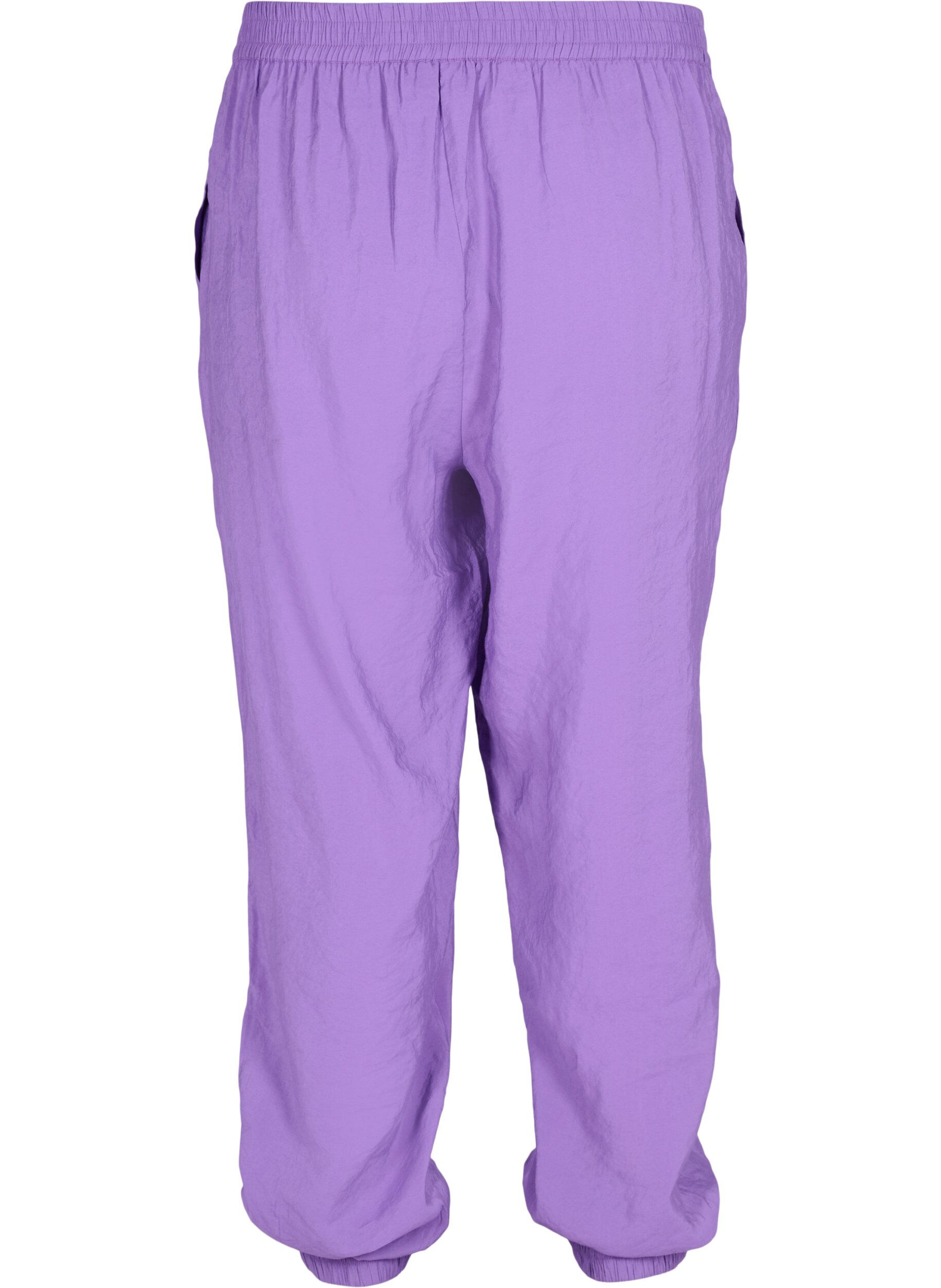 Zizzi Lockere Hose aus Viskosemischung mit elastischen Abschl&uuml;ssen, Royal Lilac, Packshot image number 1