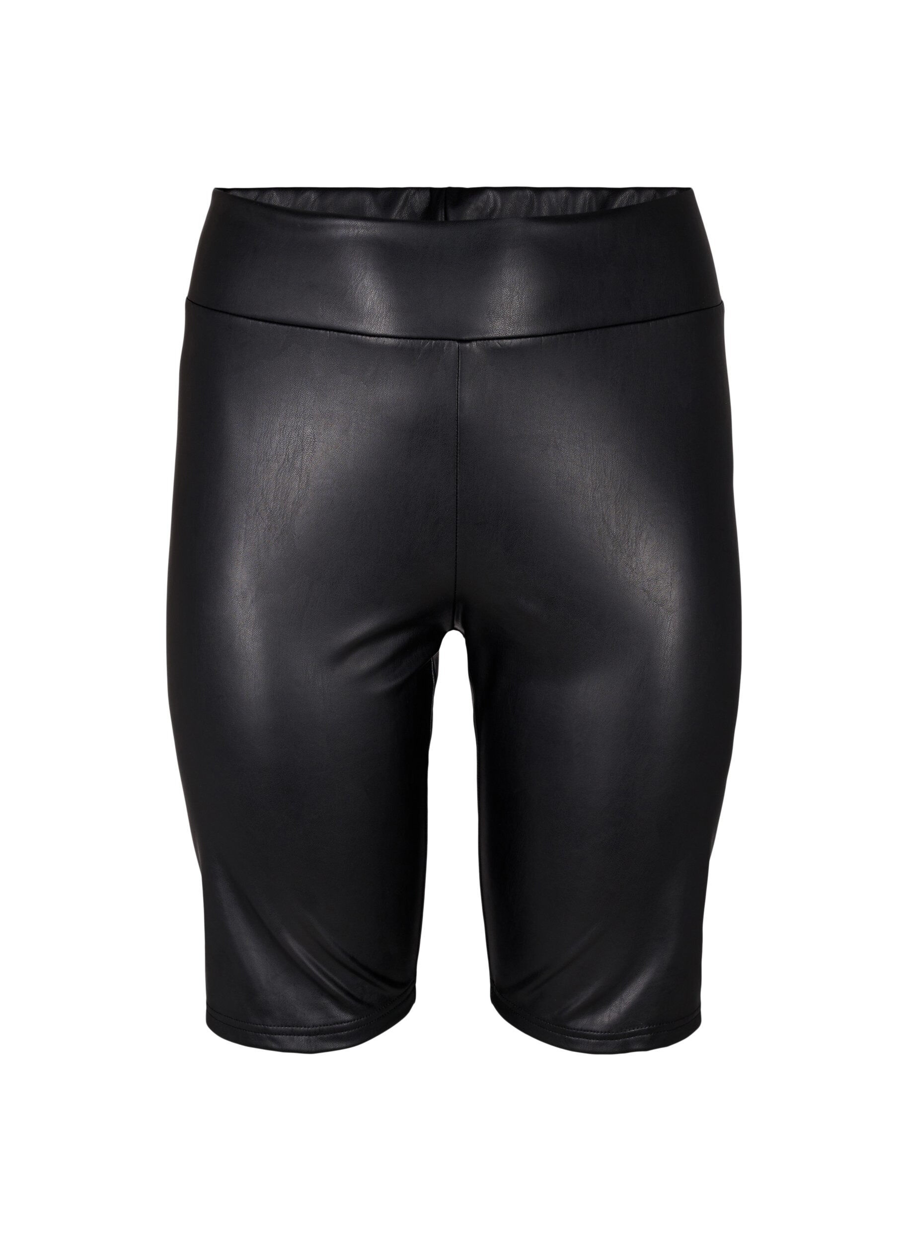 Zizzi Gl&auml;nzende, eng anliegende Shorts mit hoher Taille, Black, Packshot image number 0