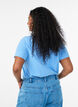 Einfarbiges basic T-Shirt aus Baumwolle, Blau, Model image number 2