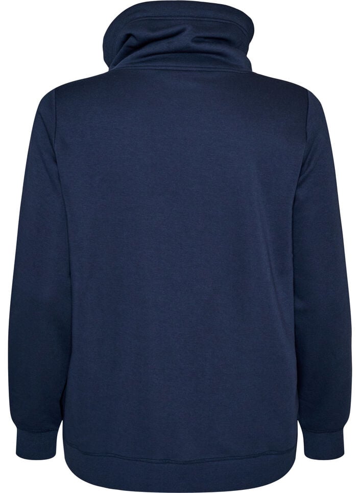 Sweatshirt mit Stehkragen und Taschen, Blau, Packshot image number 1