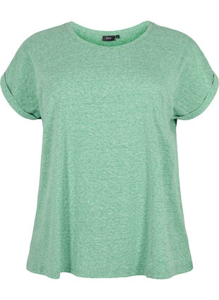 Melange T-Shirt mit kurzen Ärmeln, Jolly Green Mél, Packshot image number 0
