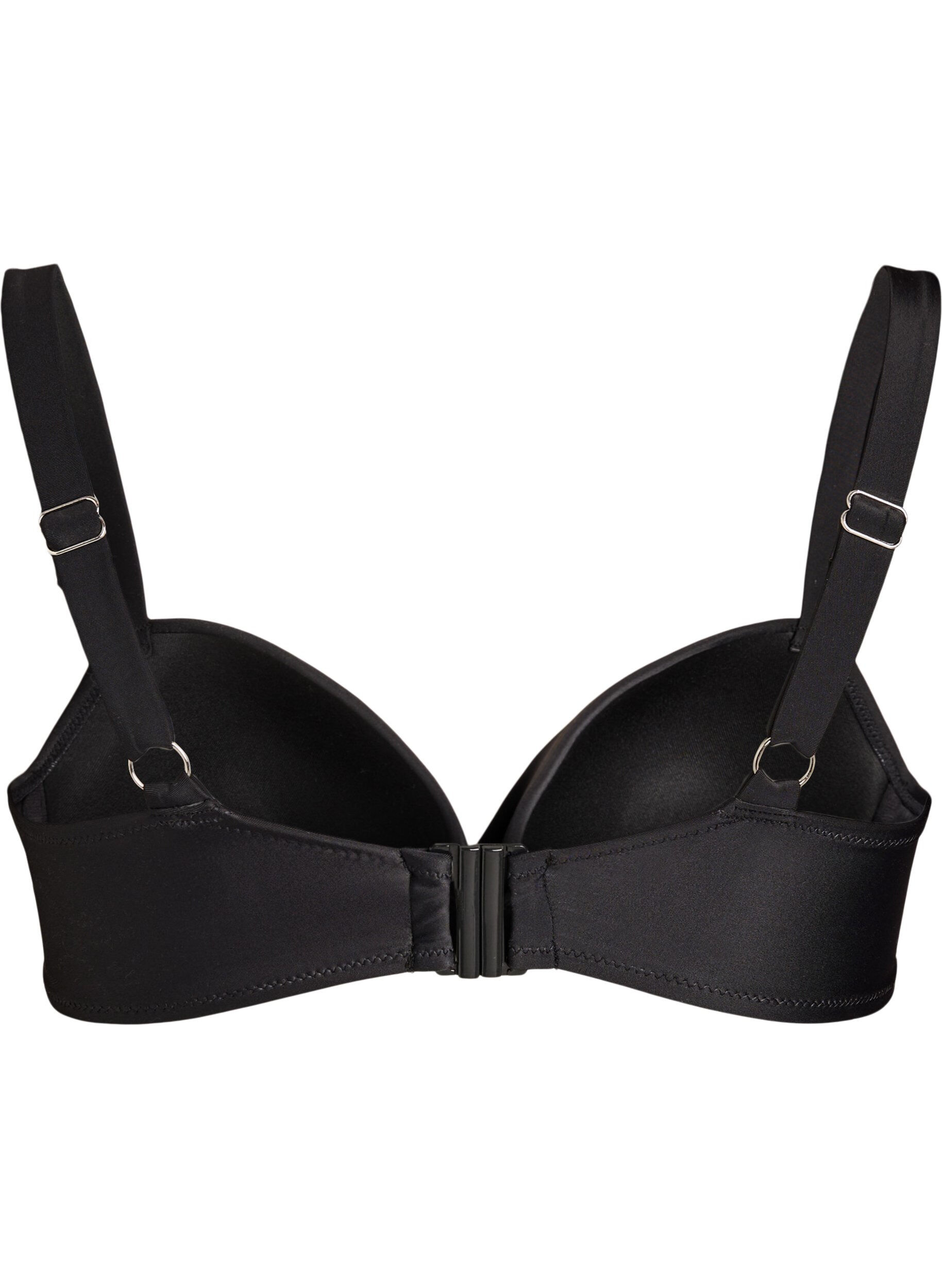 Zizzi Bikinioberteil mit B&uuml;gel und Raffung, Schwarz, Packshot image number 1