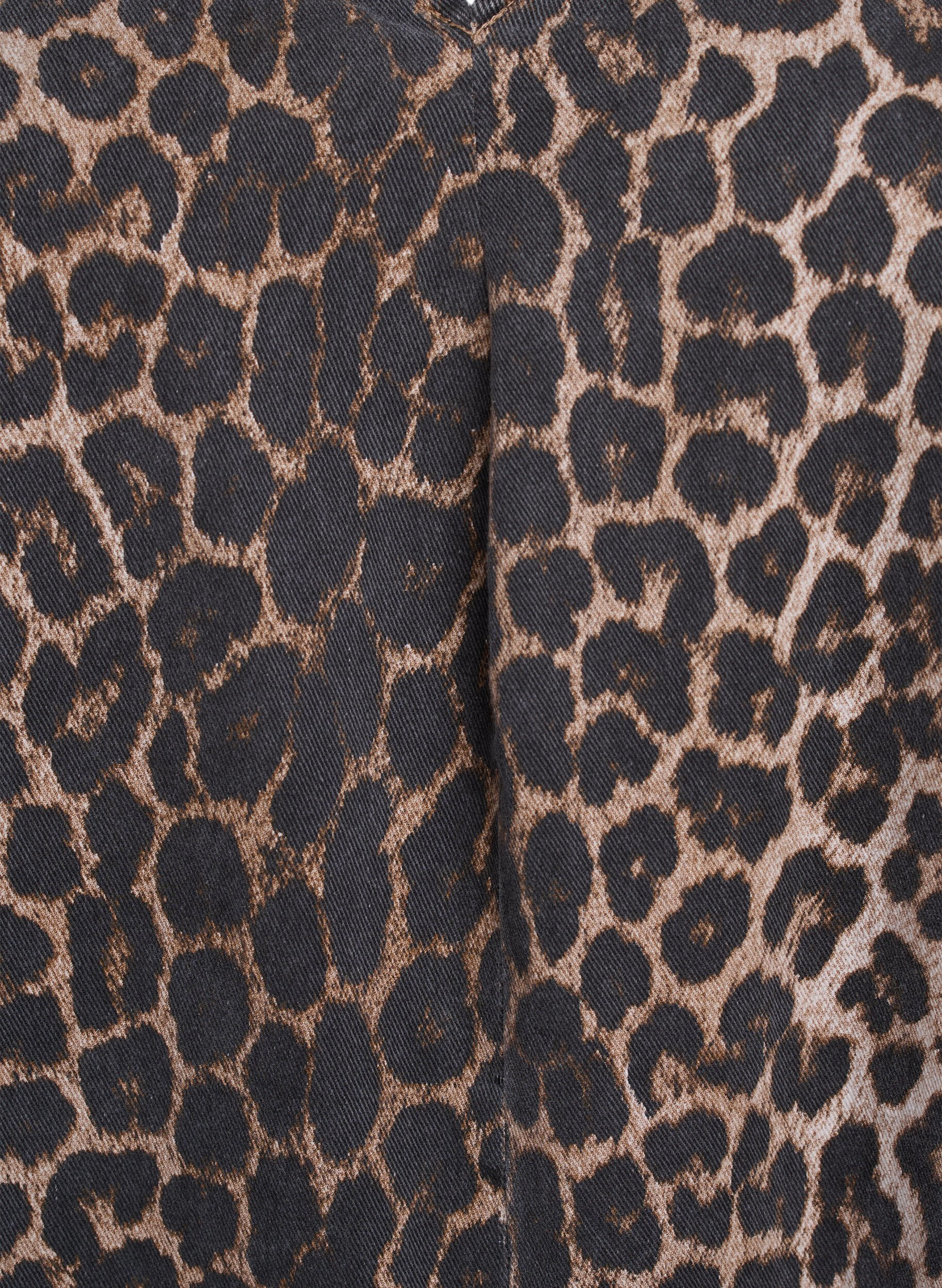 Zizzi Latzkleid mit Taschen und Leopardenmuster, Braun, Packshot image number 2