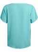 Bluse mit kurzen &Auml;rmeln und einem Rundhalsausschnitt, Blau, Packshot image number 1