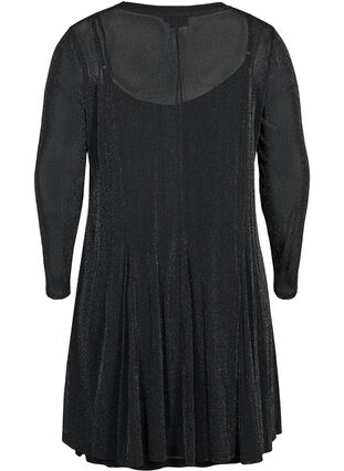 Langarm Kleid mit Schimmer, Black, Packshot image number 1