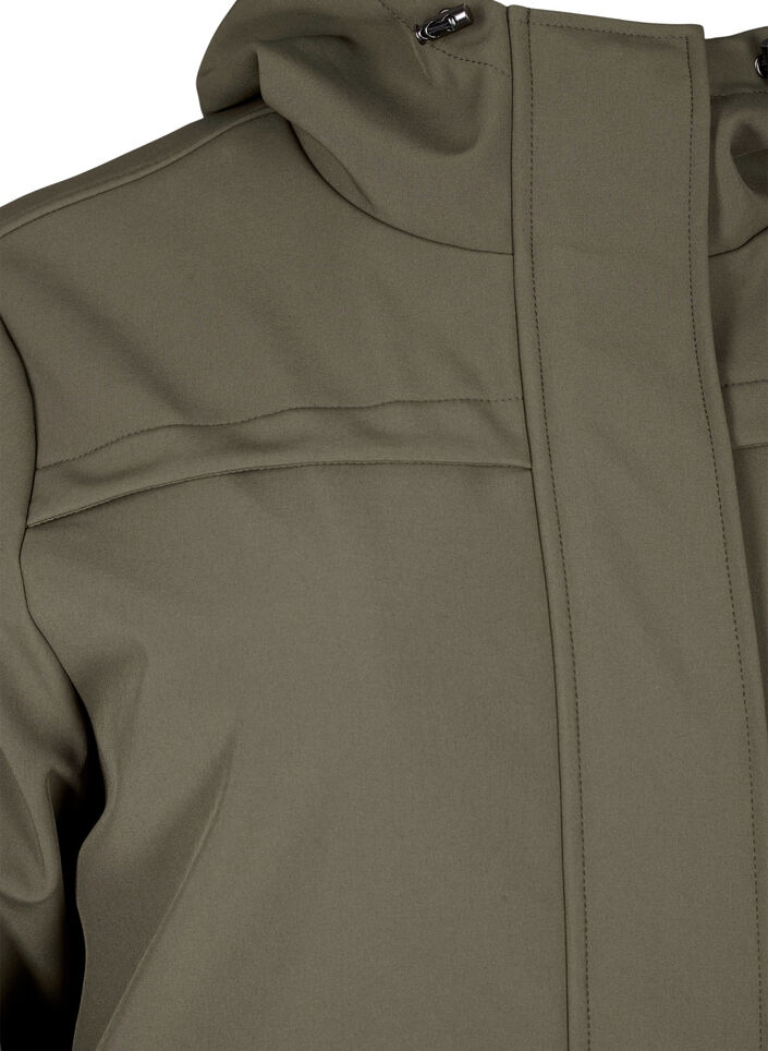Wasserabweisende Softshell-Jacke mit Steppfutter, Grün, Packshot image number 2