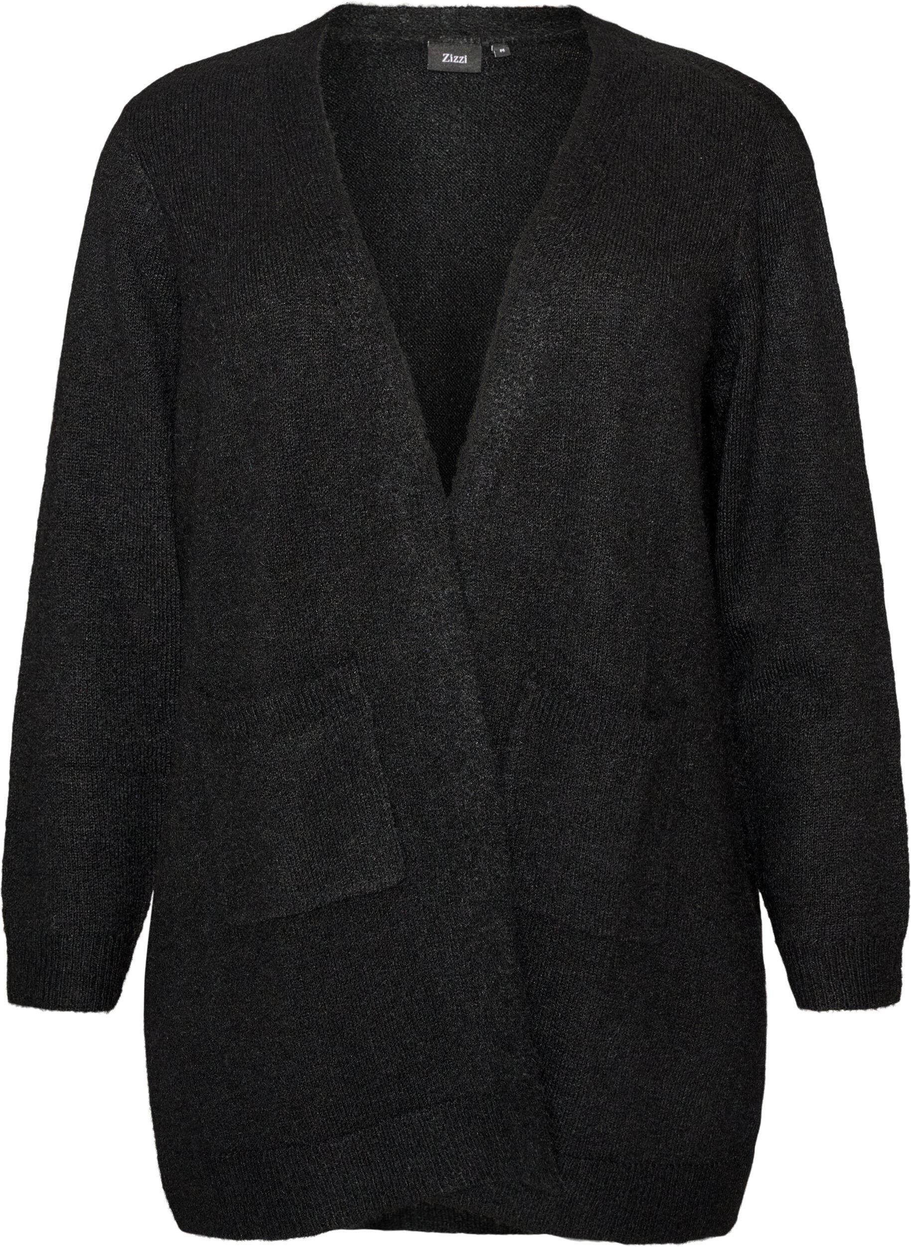 ZizziLange Strickjacke mit Taschen, Schwarz, Packshot image number 0