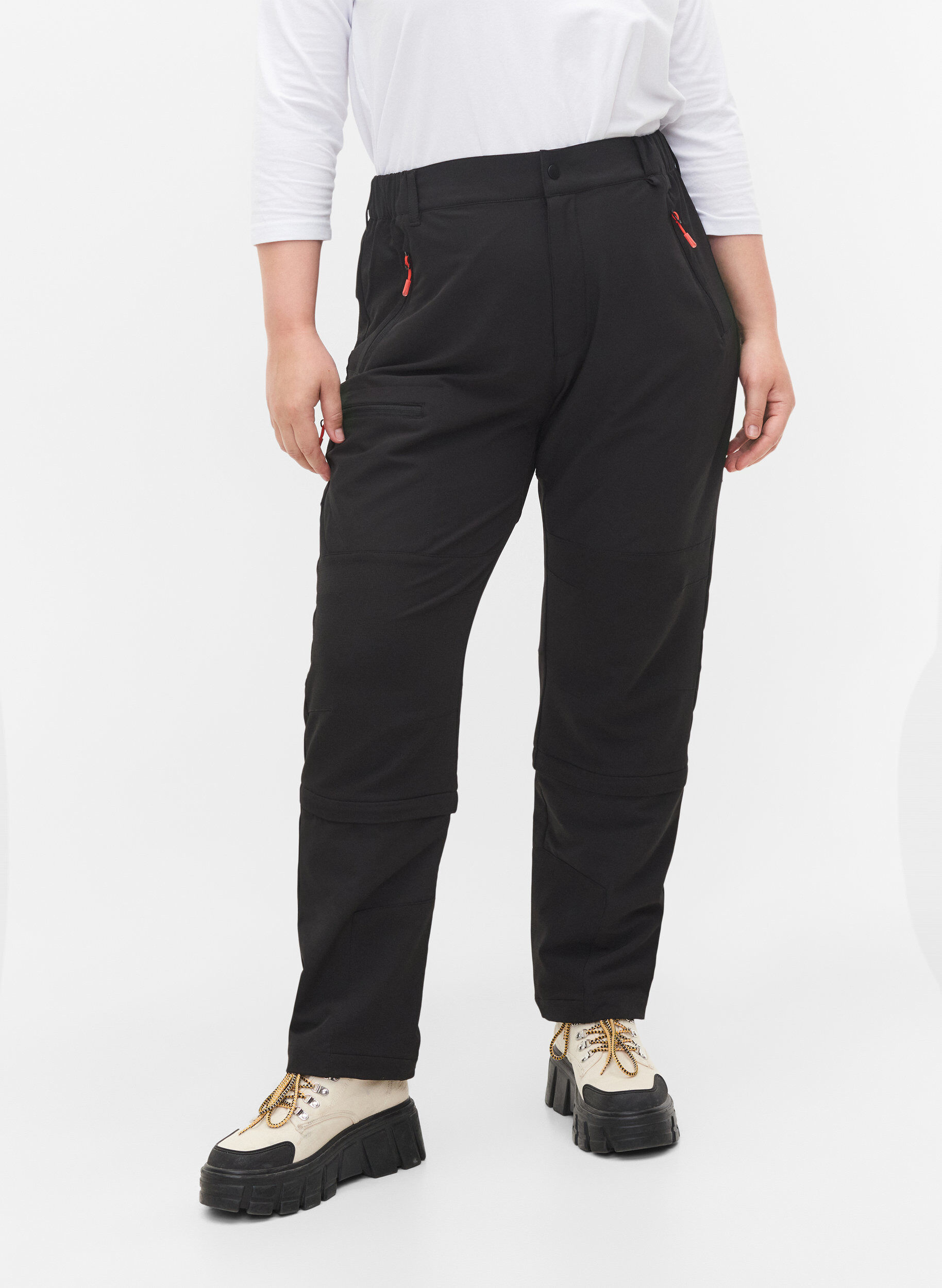 Zizzi Wanderhose mit abnehmbaren Beinen, Black, Model image number 3