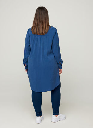 Langes Hemd aus Viskose, Blue Ass, Model image number 1