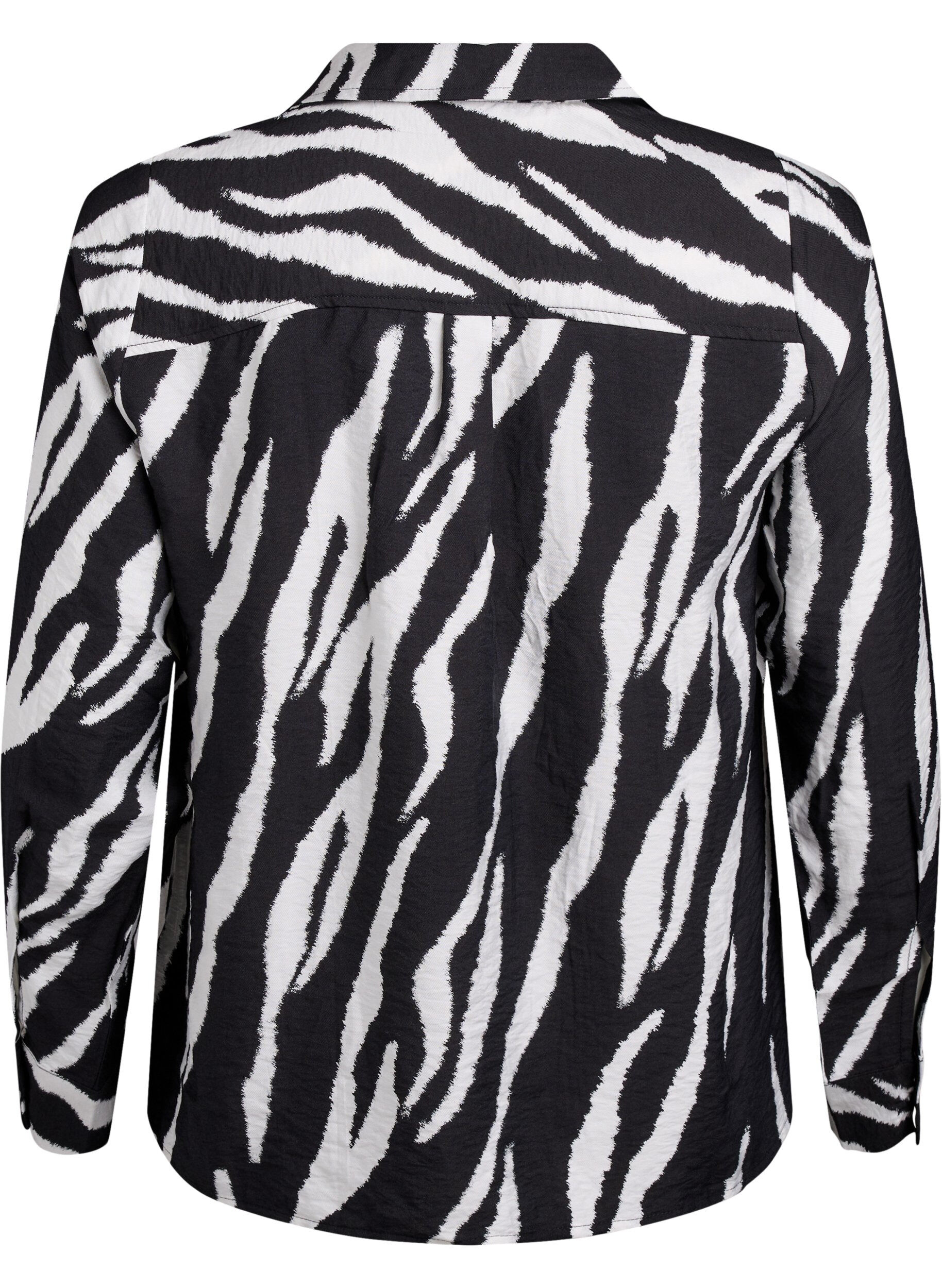 Zizzi Bluse mit Zebraprint, Schwarz, Packshot image number 1