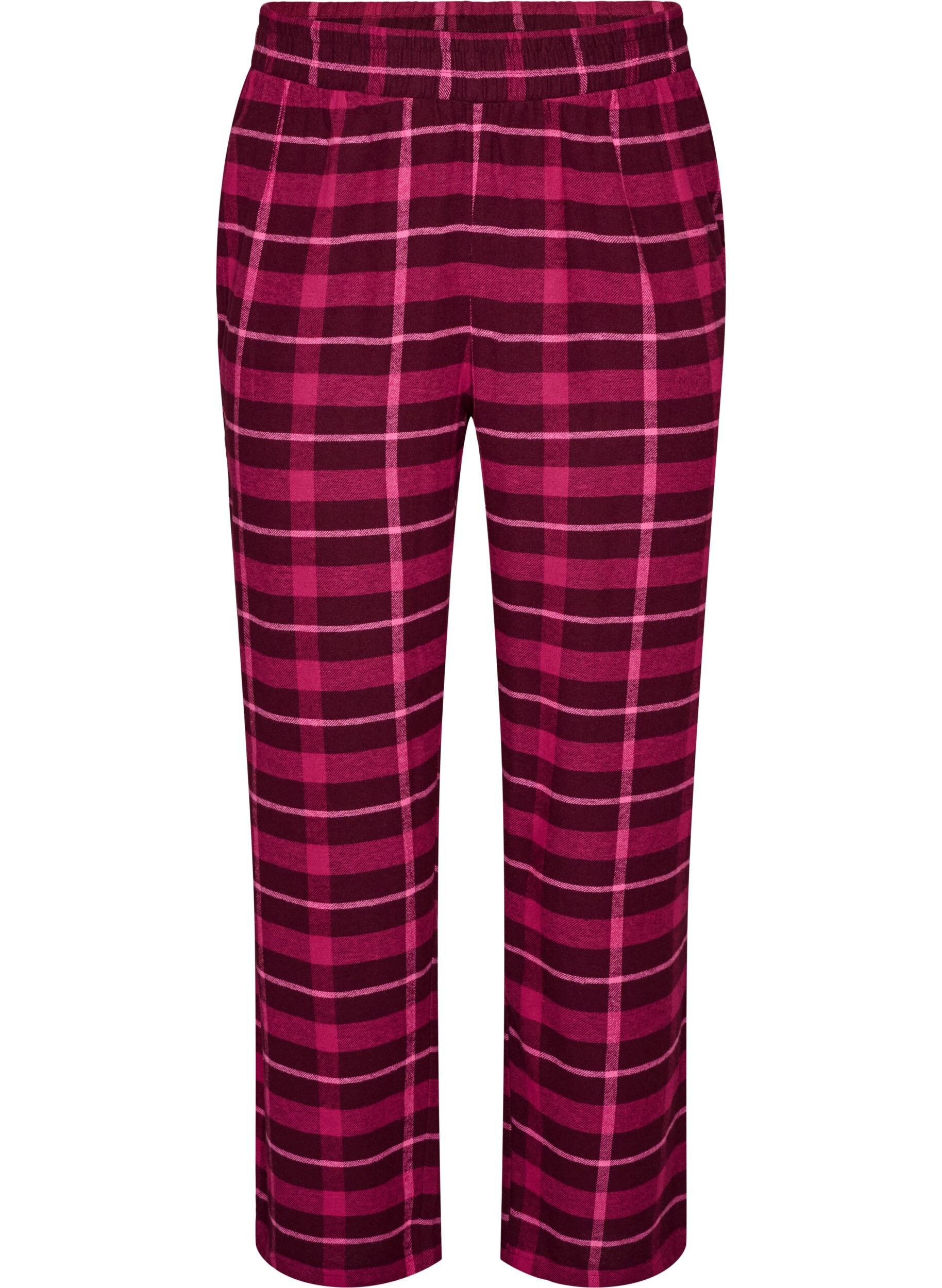 ZizziKarierte Pyjamahose aus Baumwolle, Rot, Packshot image number 0